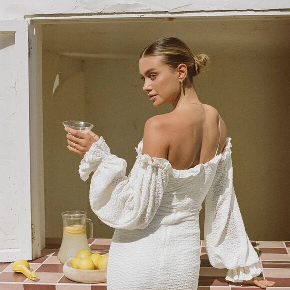 SABO Nola Mini Dress M One Shoulder White NWT $94 - Picture 2 of 9